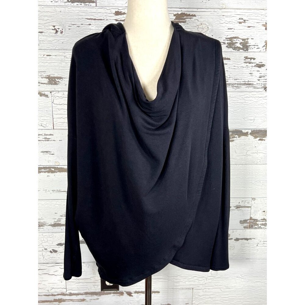 ATHLETA Purana Hooded Wrap Black Sz S #486073 EUC